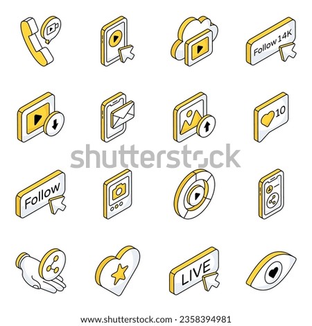 Pack of Social Media and Platform Flat Icons 
