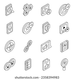 Paquete de iconos de línea de red social 

