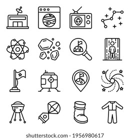 Pack of Space and Astronomy Linear Icons 
