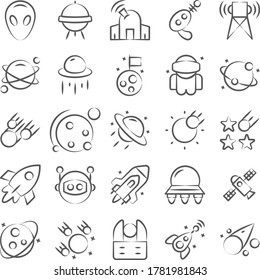 Pack of Space Doodle Icons 