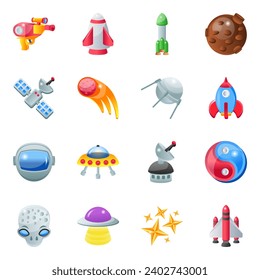 Pack of Space and Planets Flat Icons 

