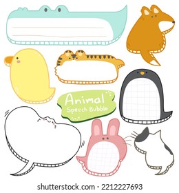 Pack of speech bubble. Animal bubbles art design.