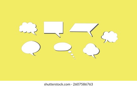 Pack of speech bubbles sketches vector for use.