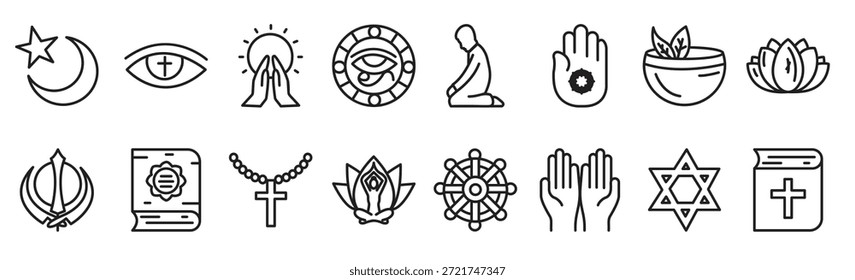 pacote de elementos espirituais ícones