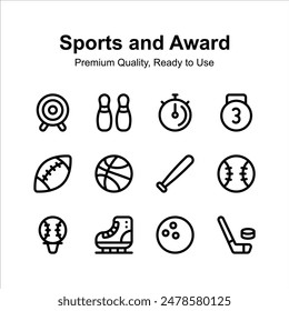 Pack of sports and awards icons up for premium use