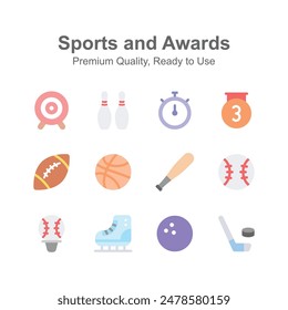 Pack of sports and awards icons up for premium use