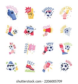 Pack of Sports Flat Sticker Icons
