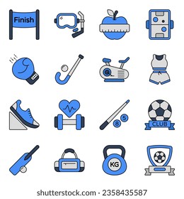 Pack of Sports Instruments Flat Icons
