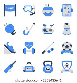 Pack of Sports Instruments Flat Icons
