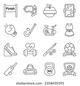 Pack of Sports Instruments line Icons
