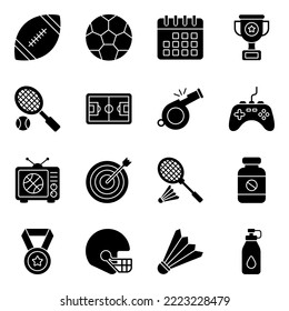 Pack of Sports Solid Icons 

