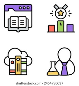 Pack Of Study And Education Flat Icon

