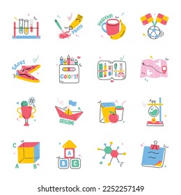 Pack of Study Flat Stickers 

