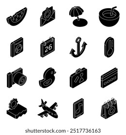 Pack of Summer Flat Icon
