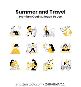 Pack of summer and travel illustrations, premium quality, ready to use