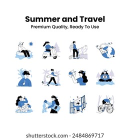 Pack of summer and travel illustrations, premium quality, ready to use