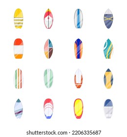 Pack of Surfboards Flat Illustrations

