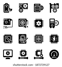 Pack of System Temperature Devices Glyph Icons 