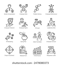Pack of Talent Hiring Linear Icons 

