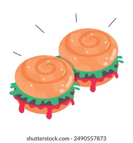 Pack of Tasty Snacks Flat Stickers 

