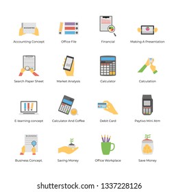 Pack Of Tax Calculation Flat Icons