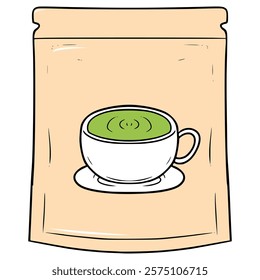 pack of tea illustration hand drawn isolated vector