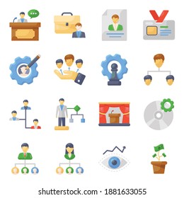 
Pack of Teamwork and Management Flat Icons 