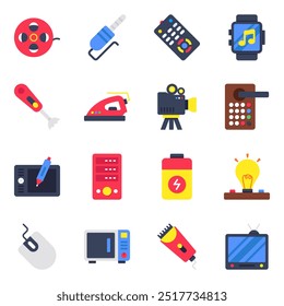 Pack of Technology Flat Icon 

