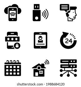 Paquete de Iconos de Glifos de Tecnología 