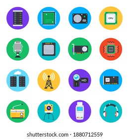 
Pack of Technology and Hardware Devices Flat Rounded Icons 