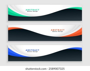 pack of three corporate website header template for cover page vector