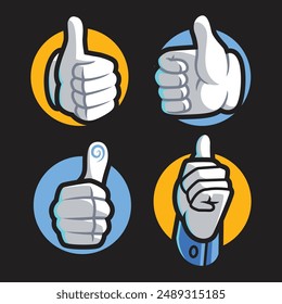 A pack of thumbs up icon, suitable for online and offline use