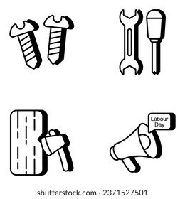Pack of Tools and Equipment linear Icons

