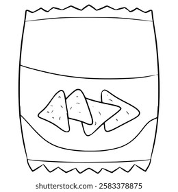 pack tortilla chips illustration hand drawn outline vector