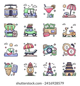 Pack of Tourism Flat Icons 

