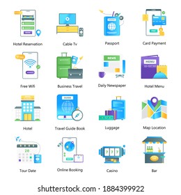 
Pack of Travel Guides and Technology Flat Gradient Vectors 
