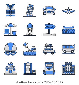 Pack of Travel and Journey Flat Icons 

