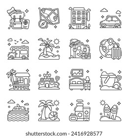 Pack of Travel Linear  Icons 


