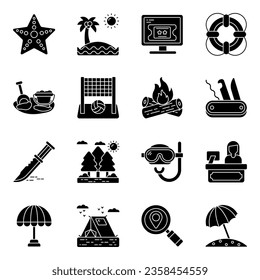 Pack of Travel and Tour glyph Icons 

