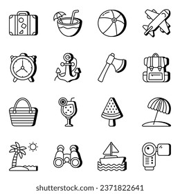 Paquete de Iconos vectoriales de viaje

