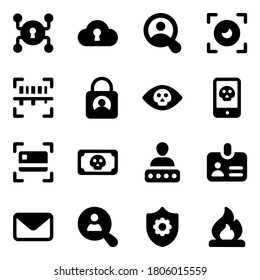 Pack Of Trendy Cybersecurity Solid Icons 