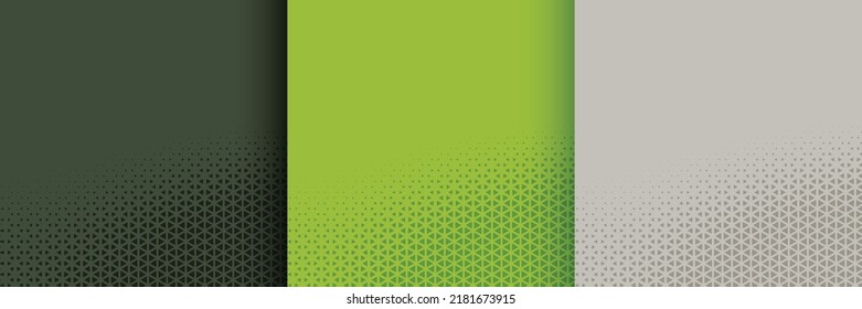 pack triangle shape halftone pattern in modern style background 