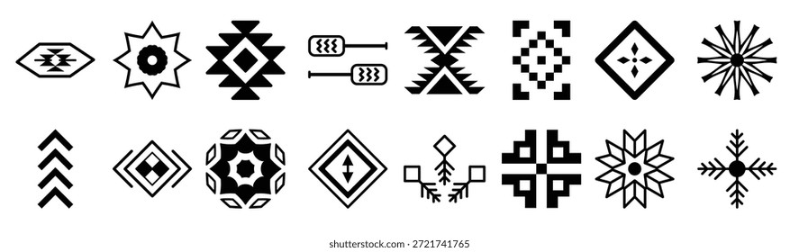 Paquete de iconos de patrones tribales colección