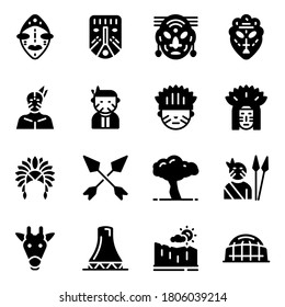 Pack of Tribal Solid Icons 