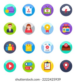 Pack of Ui and Commerce Flat Icons

