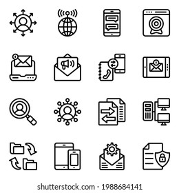 Pack of Users Connection and Communication Linear Icons 