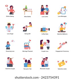 Pack of Valentine Day Flat Icons  

