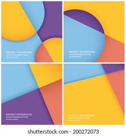 Pack of vector abstract geometrical backgrounds. Easy to edit vector graphic. Fresh colorfully gradients.