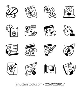 Pack of Vector Designing Hand Drawn Icons 

