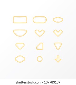 Pack of vector fabric icons. Simple shapes with space for your text or images. Elements for your website or presentation. Sizable and editable friendly.